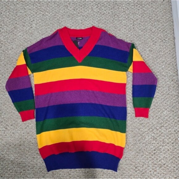 NEW Rainbow Sweater Oversized S - Picture 7 of 9